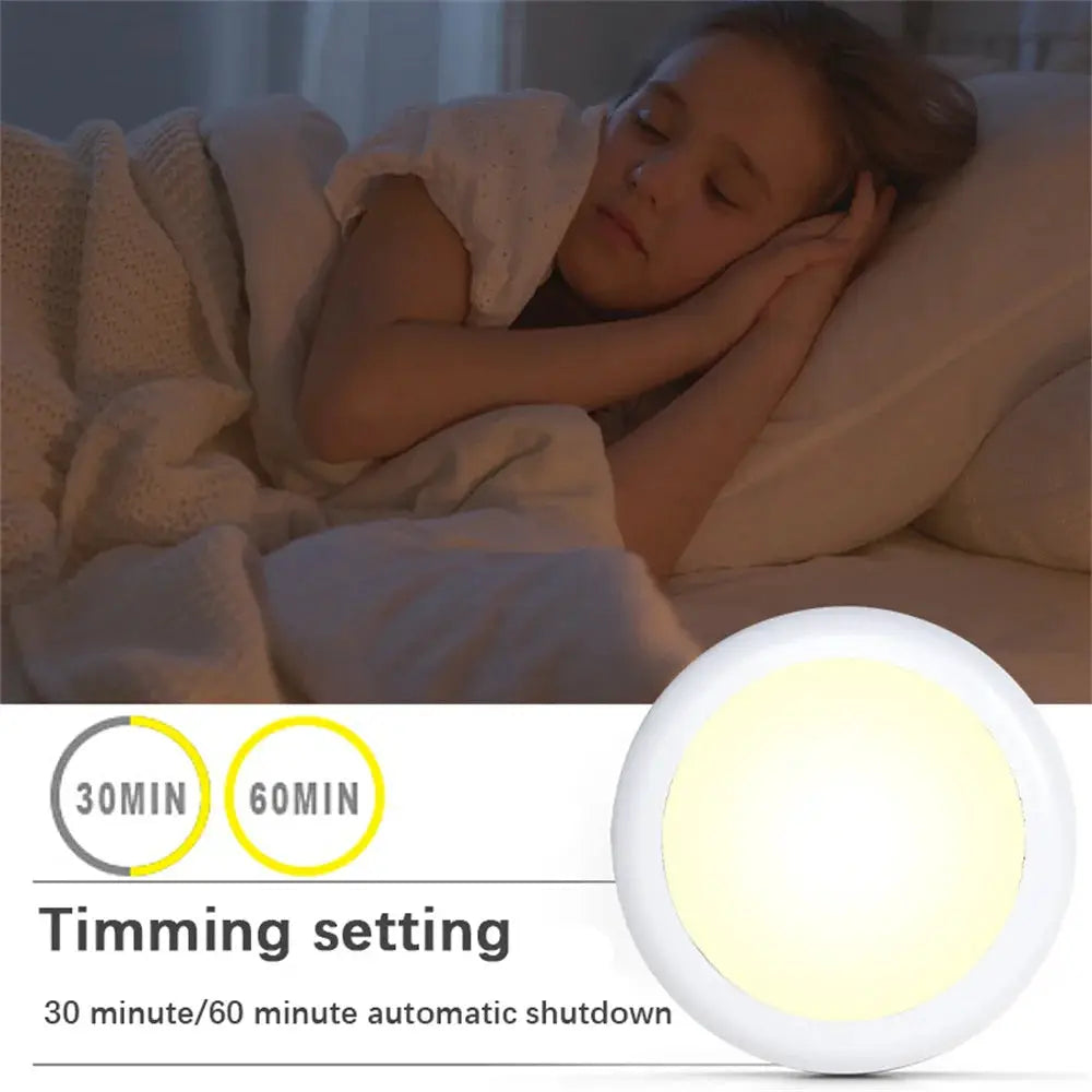 RGB under-cabinet puck light, wireless battery-powered LED with remote control dimming