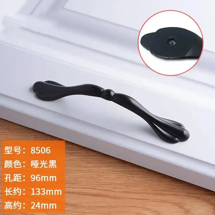 Black Aluminum Cabinet Knobs And Handles For Kitchen And Furniture Drawer Pulls Cupboard Handles