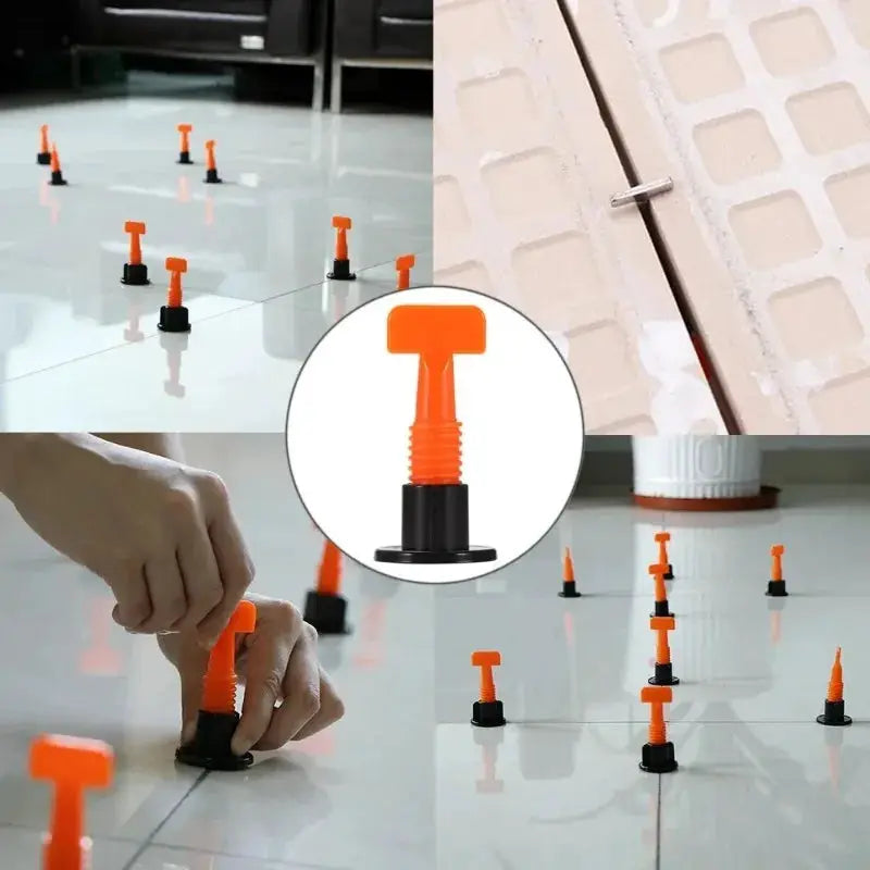 51 Piece Floor Tile Leveling System Kit With Clips And Spacers For Porcelain Ceramic Tile Laying And Wall Fixing