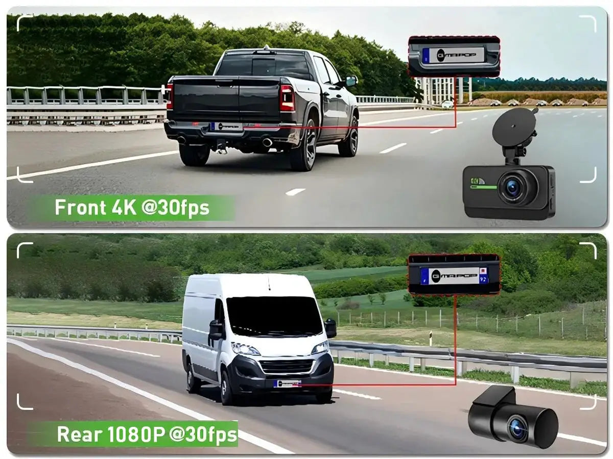 Simples Market dual dash cam for cars with front 4K @30fps and rear 1080P @30fps, WIFI