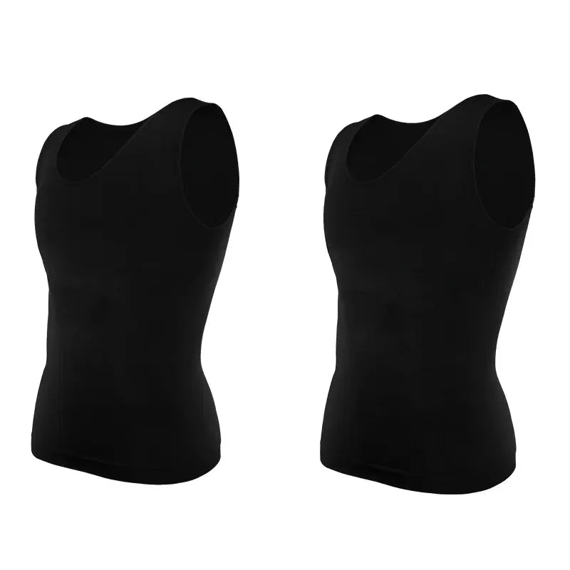 Simples Market men's black compression shirts, tummy-control shapewear, two tank tops shown
