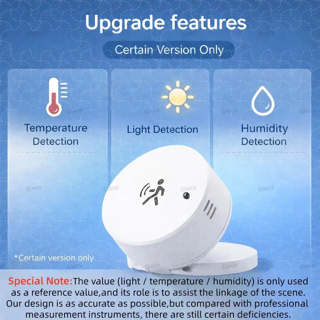 Simples Market Zigbee mmWave radar presence sensor, white round motion detector for Tuya Z2M smart home.