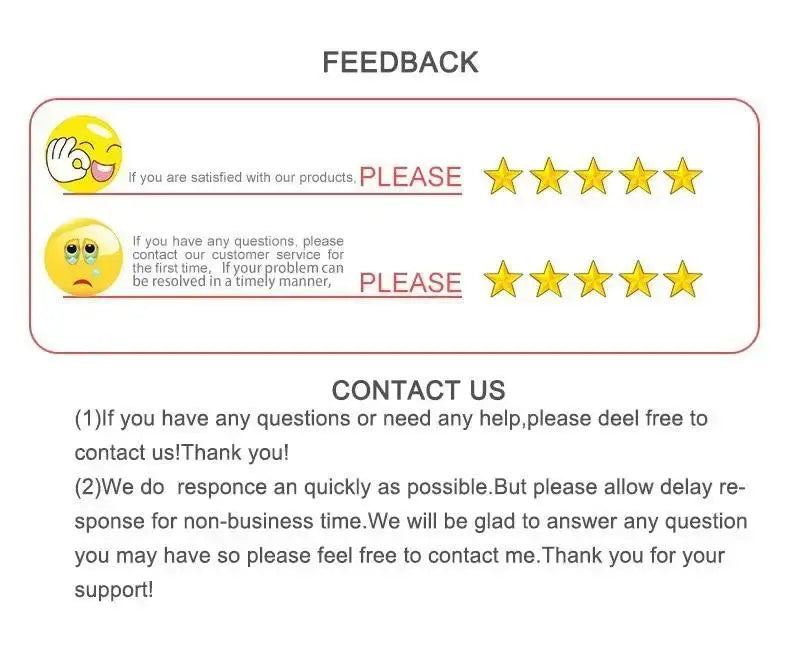 Harajuku Girls Lolita Mini Skirt product page feedback panel showing two emojis, 5-star ratings, and contact text.