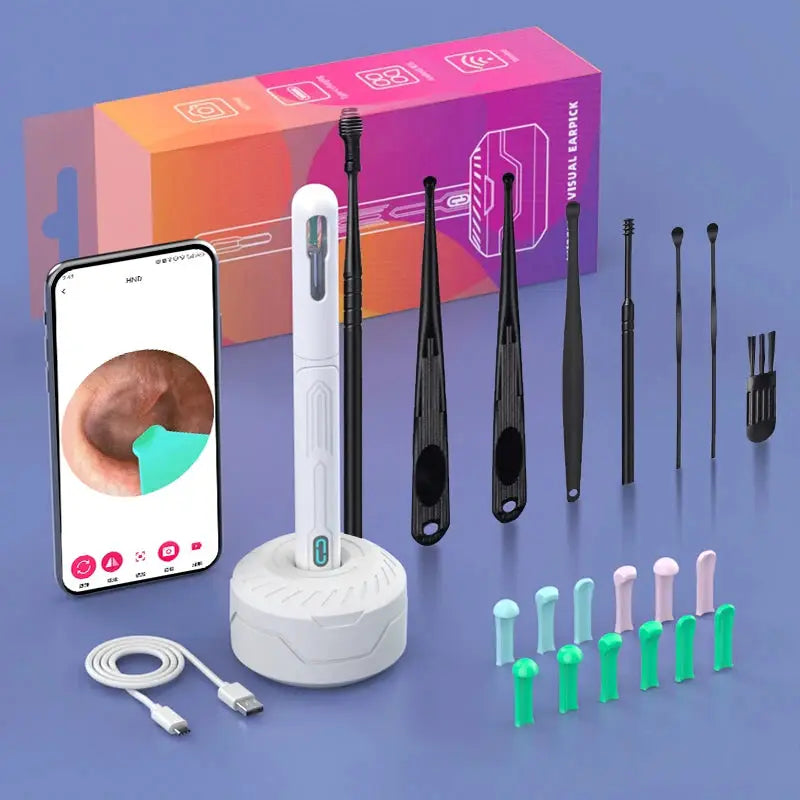 NK3 Pro Ear Cleaner With Camera Set 1296P HD Camera 360 Degree Wide Angle Lens For Precise Wax Removal