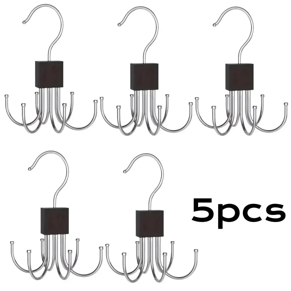 360 Degree Rotating Hanger Hook Claw Organizer For Belts And Ties