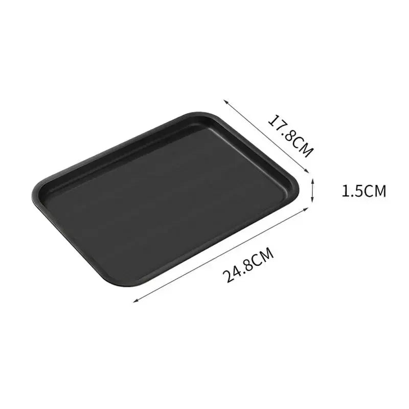 Heavy Duty Black Rectangular Serving Tray Non Slip Surface Grade