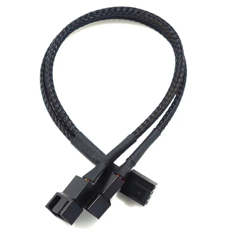 4 Pin PWM Fan Splitter Cable 1 To 4 3 2 1 Ways Black Sleeved 27cm Extension PWM Cables