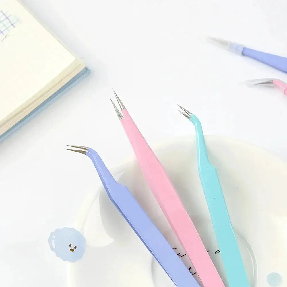 Sharkbang BOBO 2 Piece Stainless Steel Tweezers Set For Scrapbooking Sticker Handling And Washi Tape Crafting