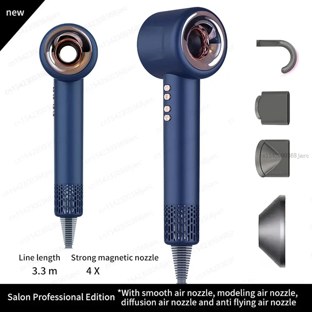 Hair dryer Simples Market blue with four magnetic nozzle attachments