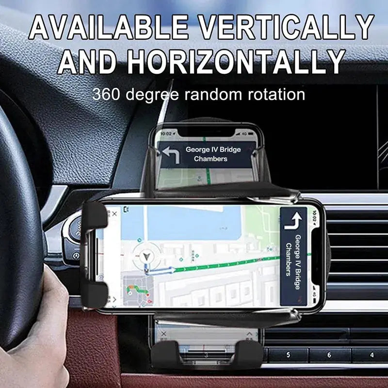 VIKEFON Wireless Car Charger Mount for Air Vent, Rotating Phone Holder With Fast Infrared Wireless Charging