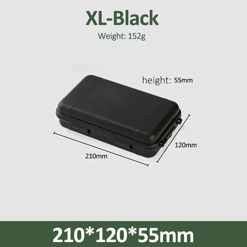 Survival box Simples Market XL black outdoor plastic waterproof sealed, 210x120x55mm