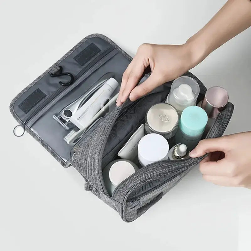 TravelMate Oxford Fabric Toiletries Organizer Bag Waterproof Hanging Travel Pouch For Men And Women