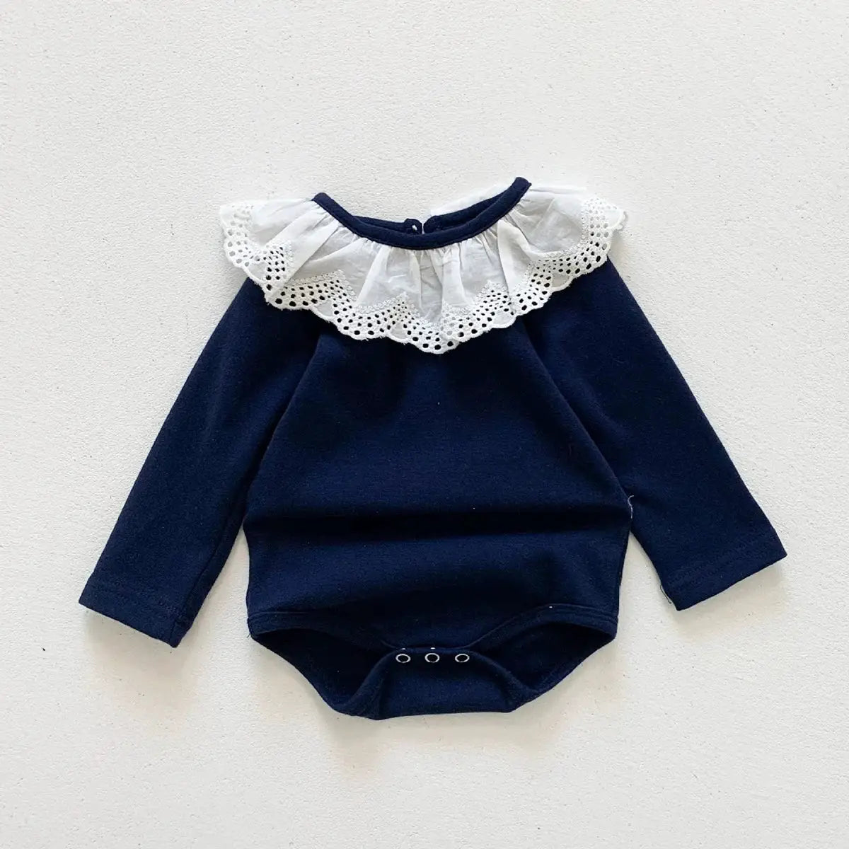 Baby Girl Long Sleeve Lace Romper Cotton Jumpsuit for Newborn Spring and Autumn Wear