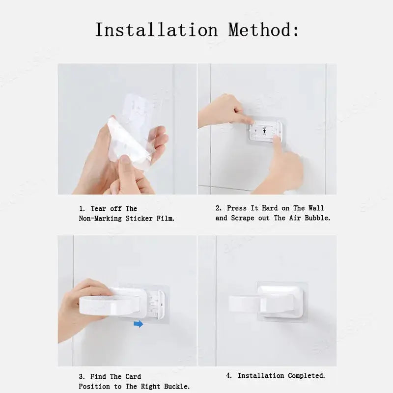 No Punching Hair Dryer Holder Rack; white adhesive wall-mounted bathroom organizer by Simples Market