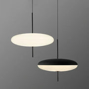 Nordic LED pendant lights, flying saucer design, two black and white fixtures by Simples Market