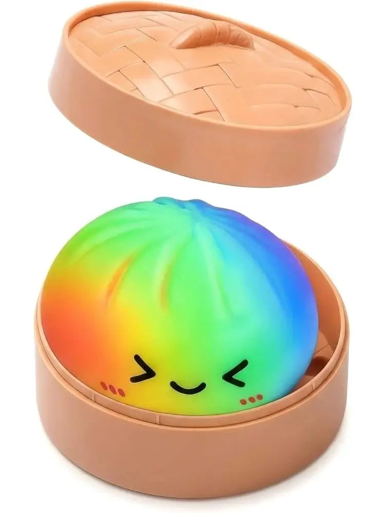 Rainbow Dumpling Squishy Toy Bamboo Slow Rising Stress Relief Fidget Ball For Adults And Kids