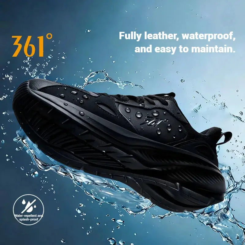 361 Degrees Fengye 5.0 running shoes, black, water-repellent, breathable, lightweight