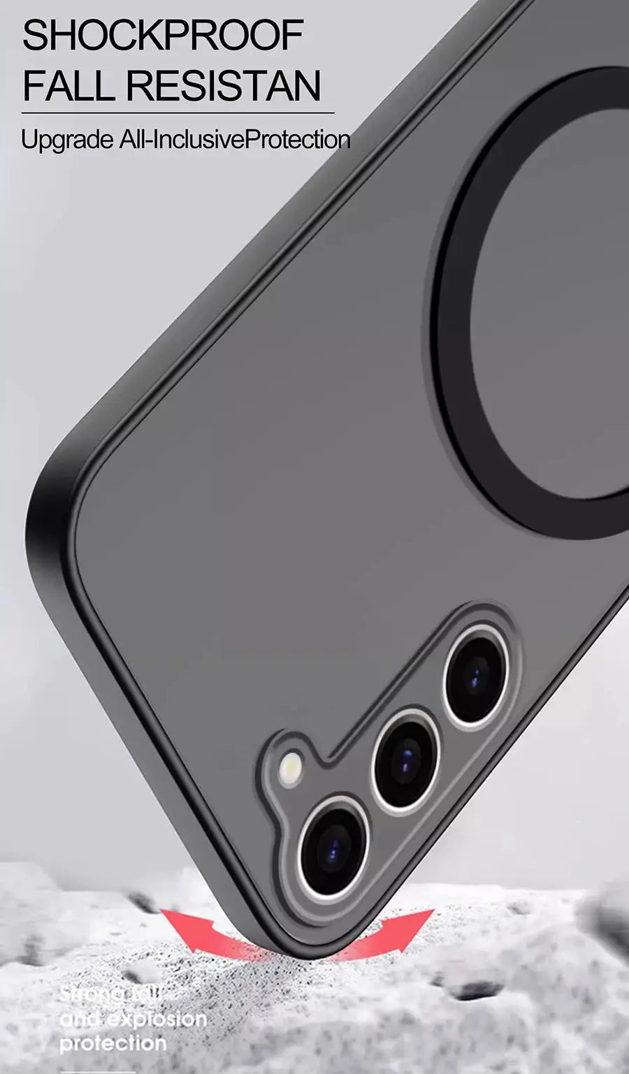 Simples Market S26/S25 Ultra Plus matte frosted magnetic phone case for Galaxy S23–S26 Ultra