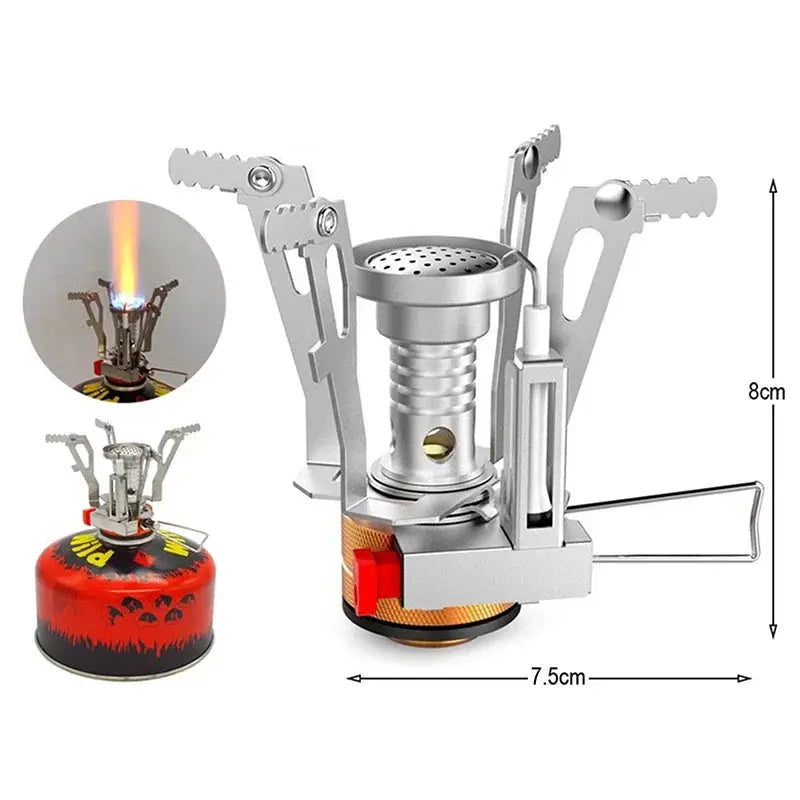Simples Market gas camping stove, portable aluminum alloy ultra-light burner with fold-out pot supports