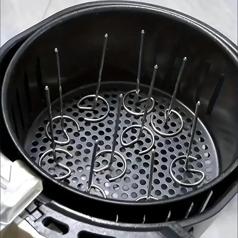 10 Piece Set of Food Grade 304 Stainless Steel Baking Needles for Air Fryer Oven Vertical Grill and Skewer Grill