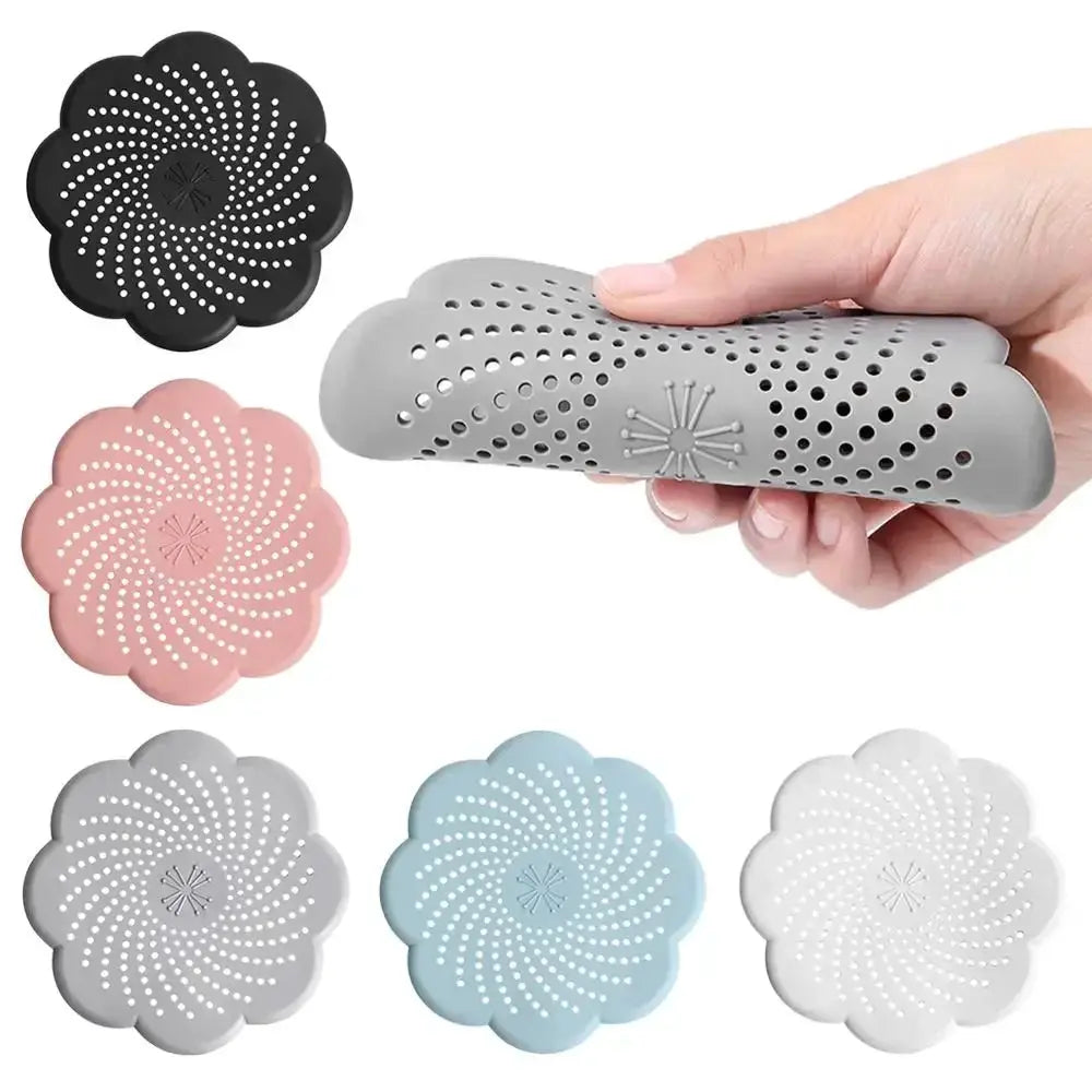 Silicone flower-shaped drain cover, sink strainer by Simples Market; six-color set