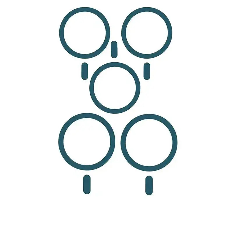 5-pack teal metal plate sticker rings for MagSafe wireless chargers and magnetic car mounts