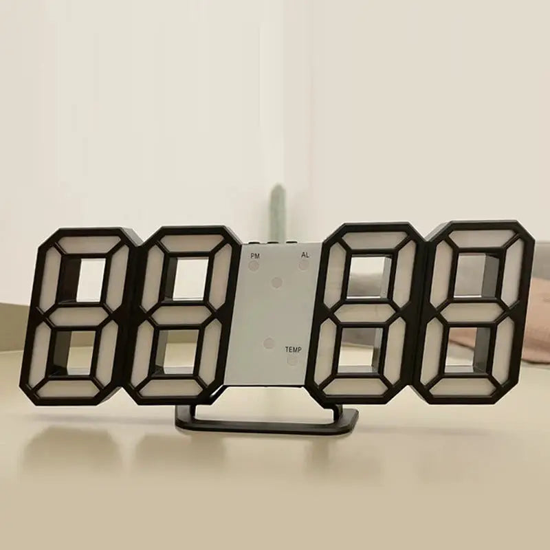 3D LED Digital Clock Luminous Wall Clock Multifunctional USB Plug In Electronic Timepiece For Home Decor