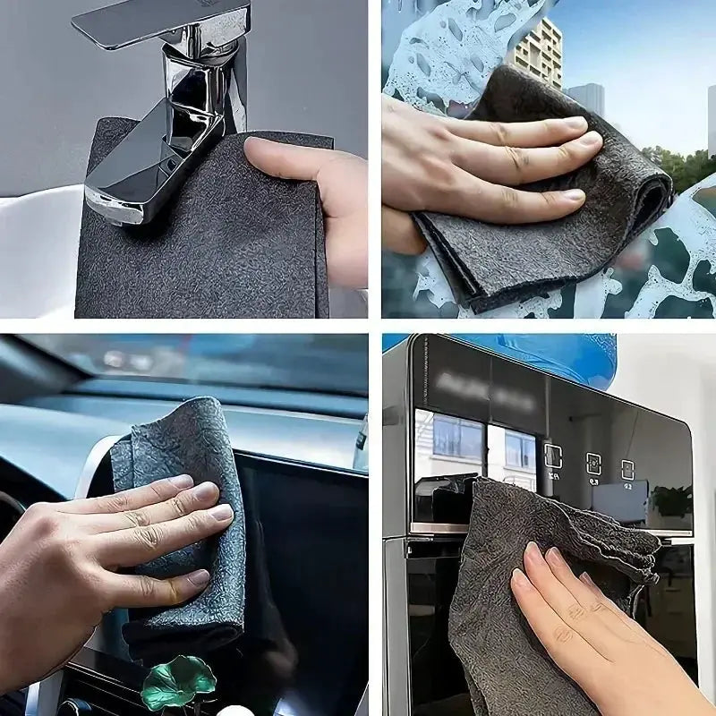 5 To 10 Pcs Magic Cleaning Cloths Microfiber Reusable Rags For Car Windows Mirrors And Household Kitchen Cleaning