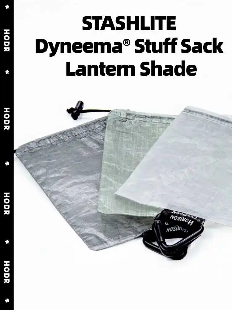 HODR STASHLITE Dyneema DCF lantern shade stuff sacks; ultralight Cuben fiber bags in silver/gray tones (set of 3)