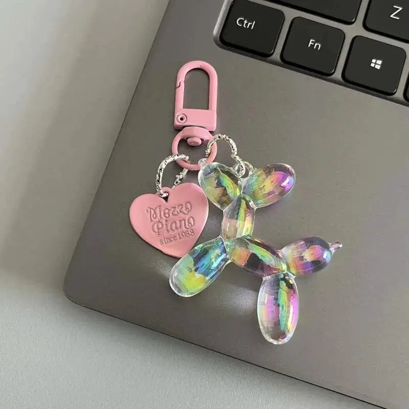 Candy Color Balloon Dog Keychain for Girls Creative Balloon Dog Phone Chain Bag Pendant Accessories
