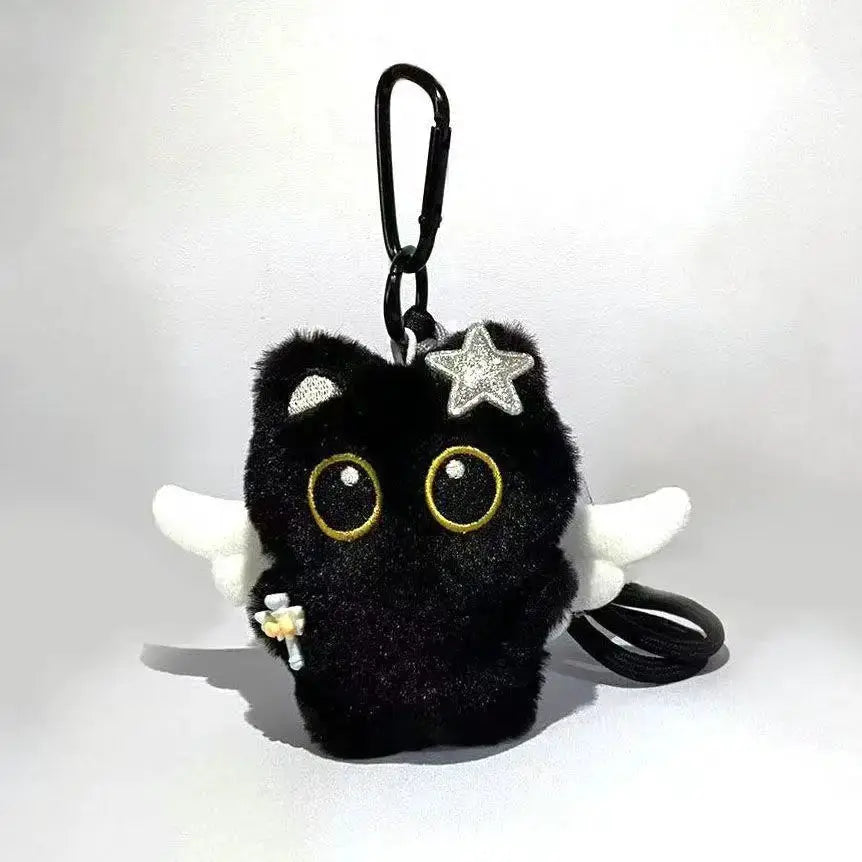 Cute Plush Black Cat Keychain Bag Charm Pendant Kawaii Toy For Women And Couples Gift Accessories
