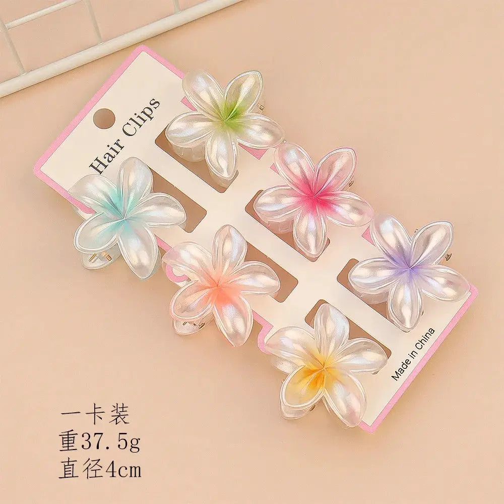 VivaCharm Colorful Transparent Flower Hair Claw Clips Six Pieces For Thick And Thin Hair Secure And Stylish