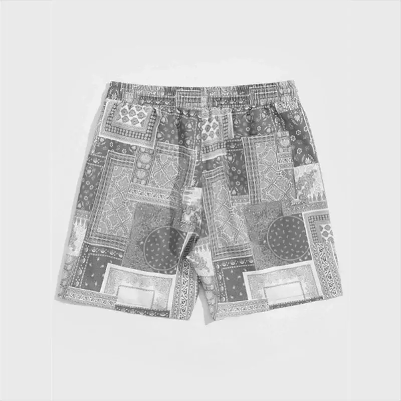 Trend Bandana Graphic Beach Shorts for Men with patchwork bandana print