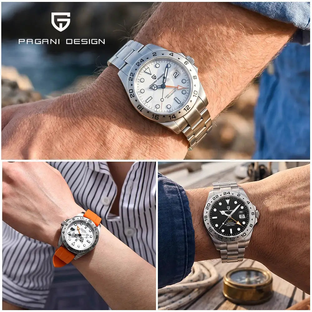 Pagani Design PD1682 GMT Diver Watch 42mm Sapphire Crystal Automatic Mechanical 100m Water Resistant