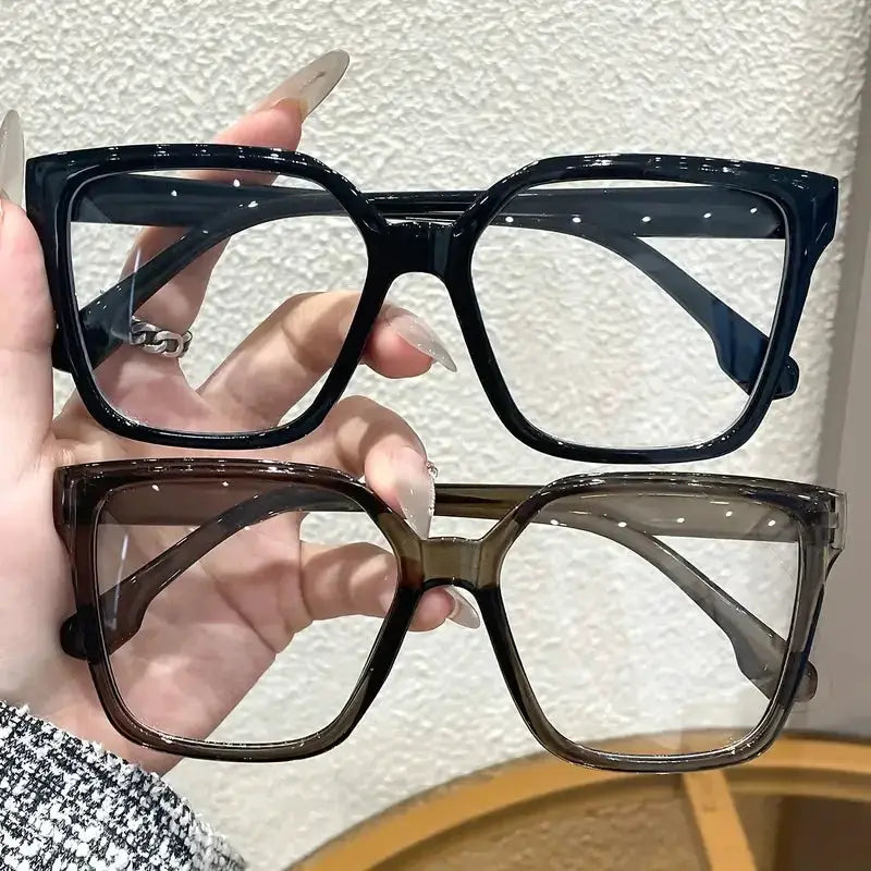 Aura Geometric Reading Glasses Unisex With Transparent Lenses Lightweight Plastic Frame For Daily Office Reading