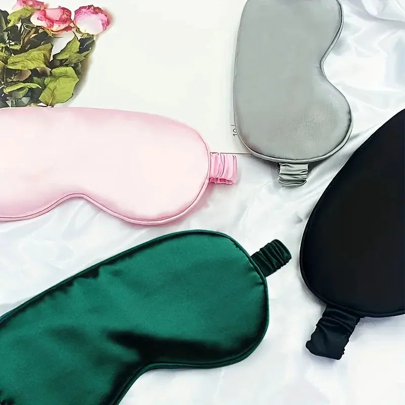 DreamSilk Double Sided Imitation Silk Sleep Eye Mask With Adjustable Strap For Blackout Travel And Naps