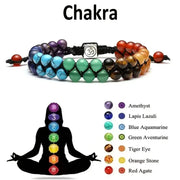 Top Plaza 7 Chakra Crystal Bracelet Yoga Stone Adjustable Beads For Meditation Relaxation And Anxiety Relief For Women