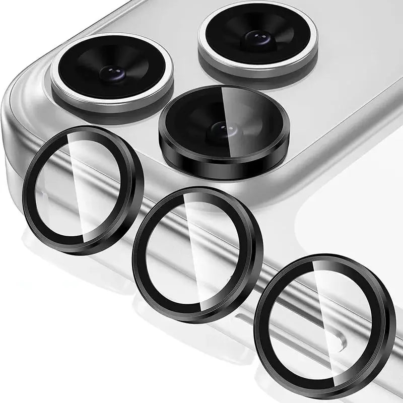 Metal glass camera lens protectors for iPhone 17 Pro/Max, tempered ring covers, 4-pack