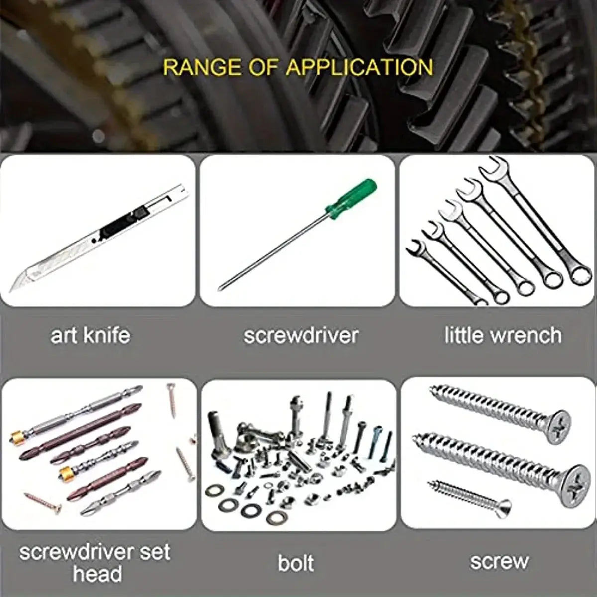 Magnetic tool wristband by Simples Market; strong magnetic nail suction, shown with art knife, screwdriver and wrenches