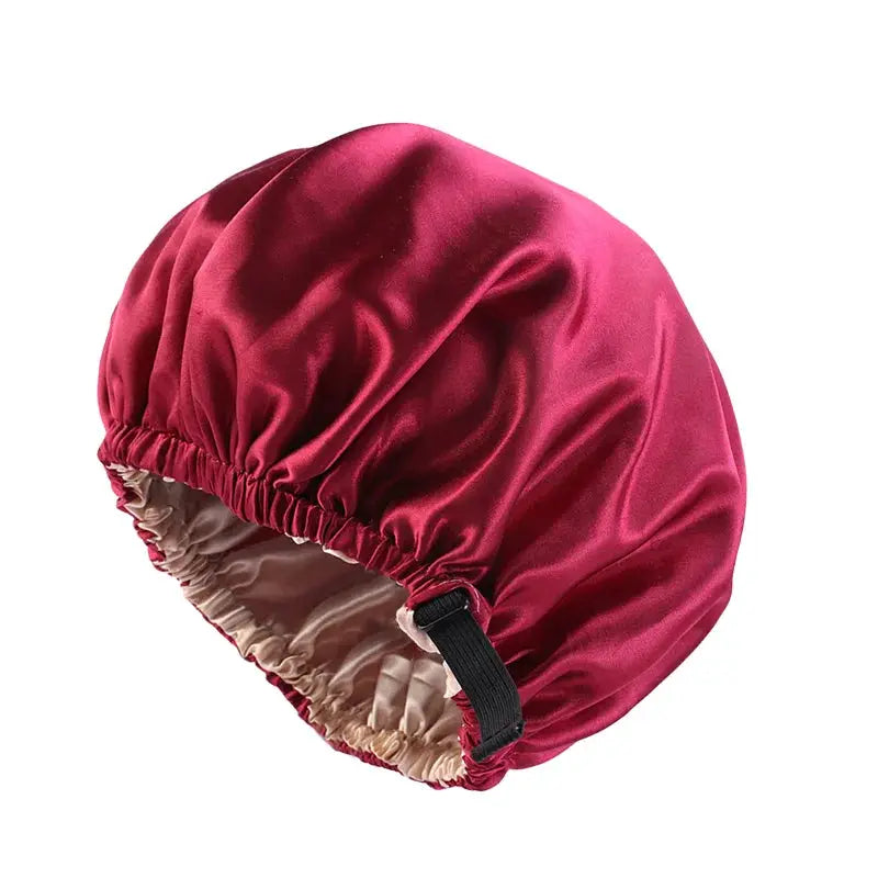 SilkNest Satin Sleep Bonnet Adjustable Double Layer Large Satin Lining For All Night Curly Hair Protection