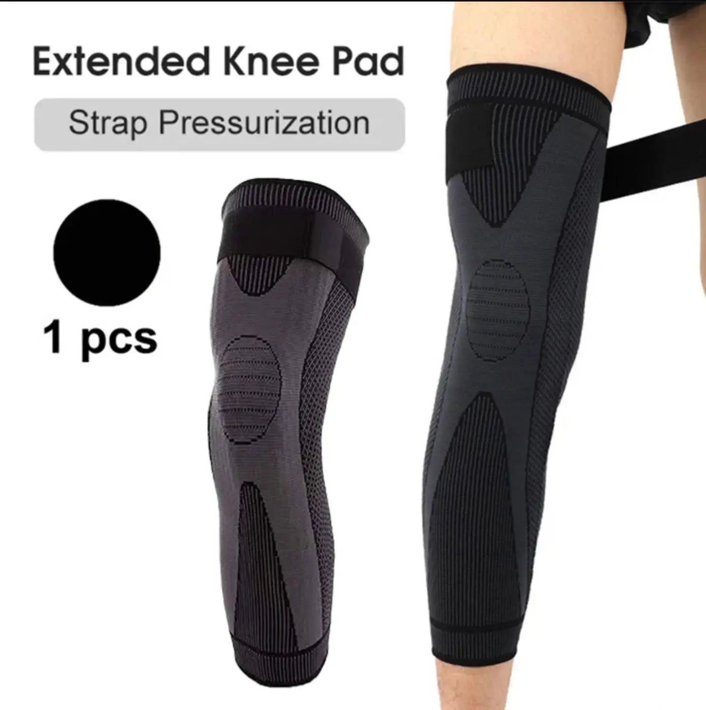 Non Slip Knee Pads With Elastic Long Leg Sleeve Bandage Pressurized Support For Running Sports Warm Leg Protection