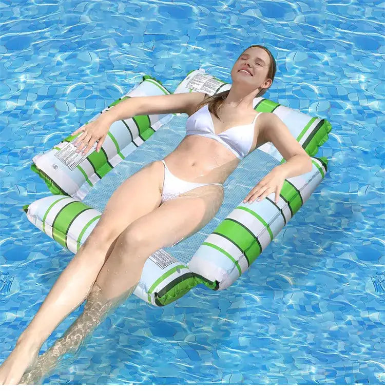 New Water Hammock Recliner Inflatable Floating Mattress For Pool Lake Ocean Relaxation And Pool Party Toy Swim Ring