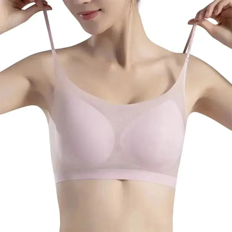 SilkEase Ice Silk Ultra Thin Seamless Wireless Padded Bra For Women Plus Size Breathable Comfort