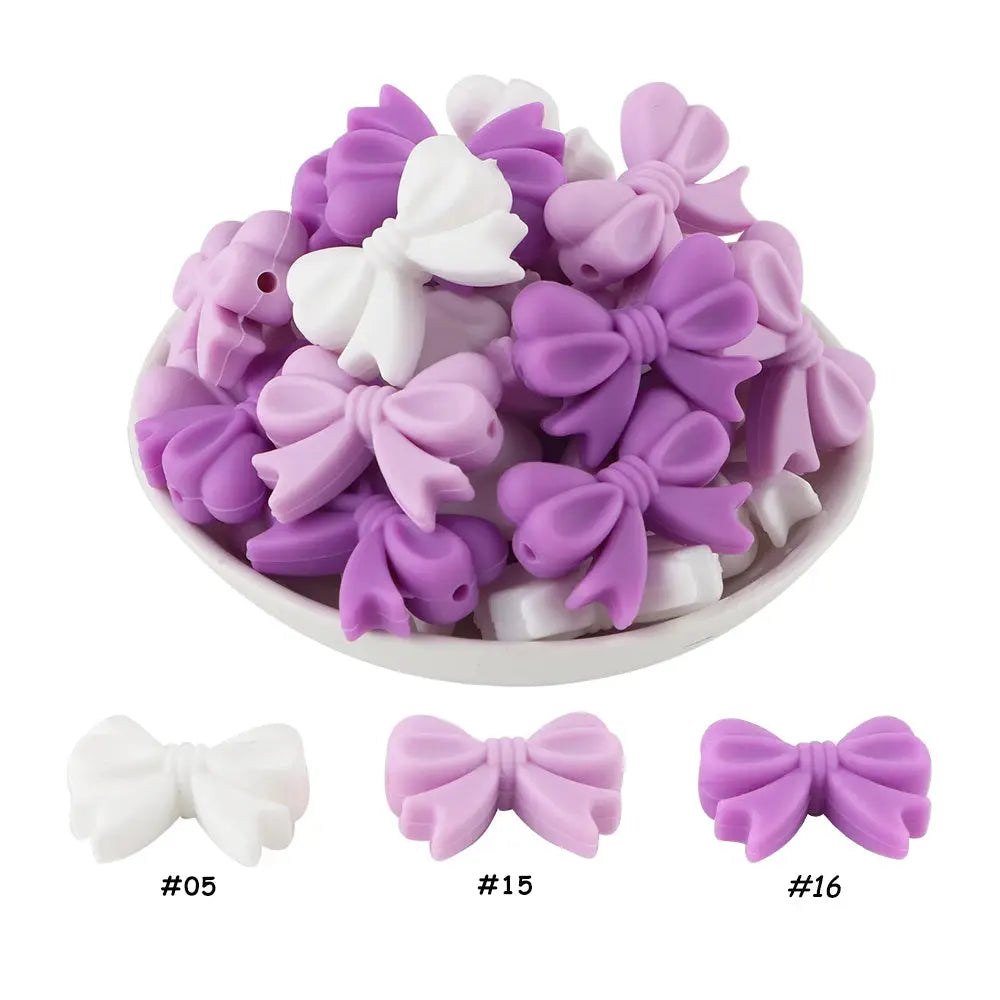 10Pcs Crown Bowknot Silicone Beads For Jewelry Making Diy Necklace Keychain Bracelet Craft Supplies