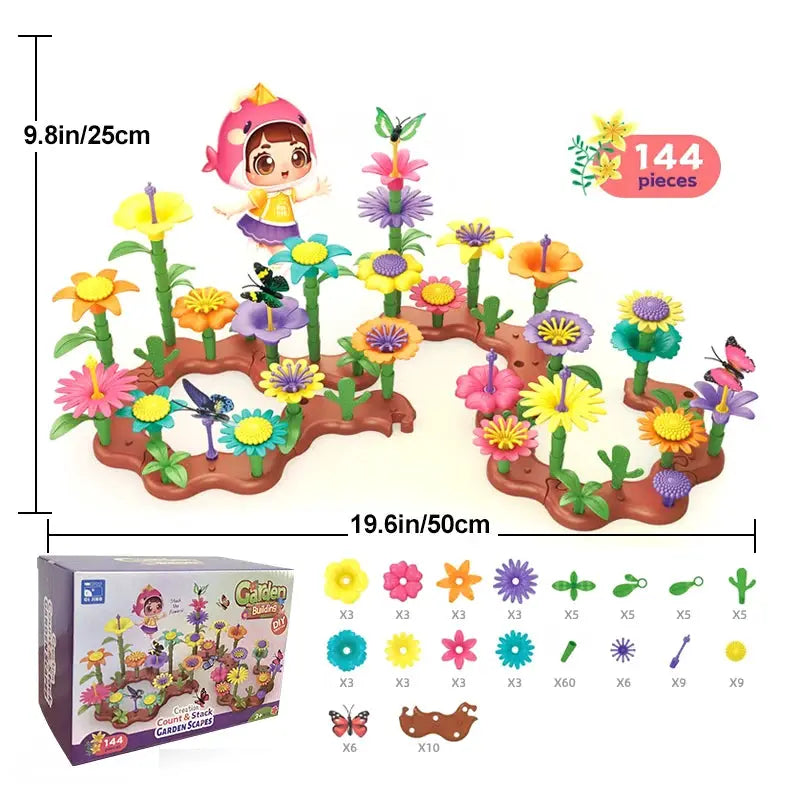STEM Flower Garden Building Toy For Kids Aged Three To Seven Perfect Gift For Boys And Girls
