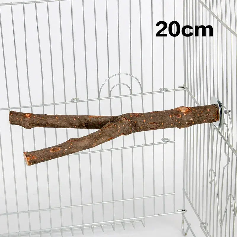 Simples Market wood bird cage perch, 20cm brown tree-branch style, 1pc