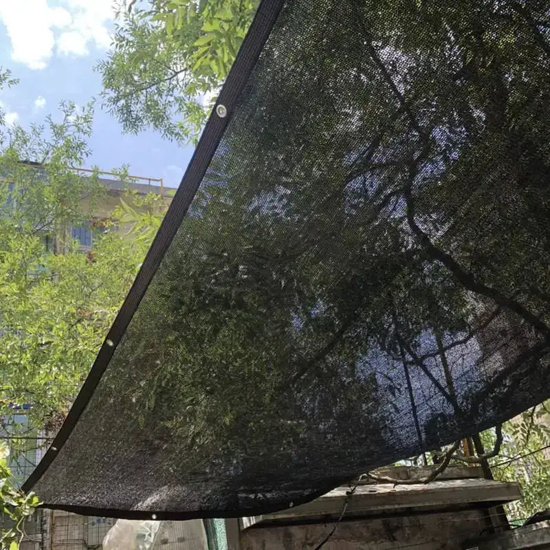 Shade cloth 6x6m black with grommets for outdoor sunshade, anti-UV garden net