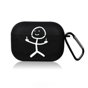 AirPods Pro Case Cute Black TPU Cartoon Design Protective Cover For AirPods Pro 1 2 3 4