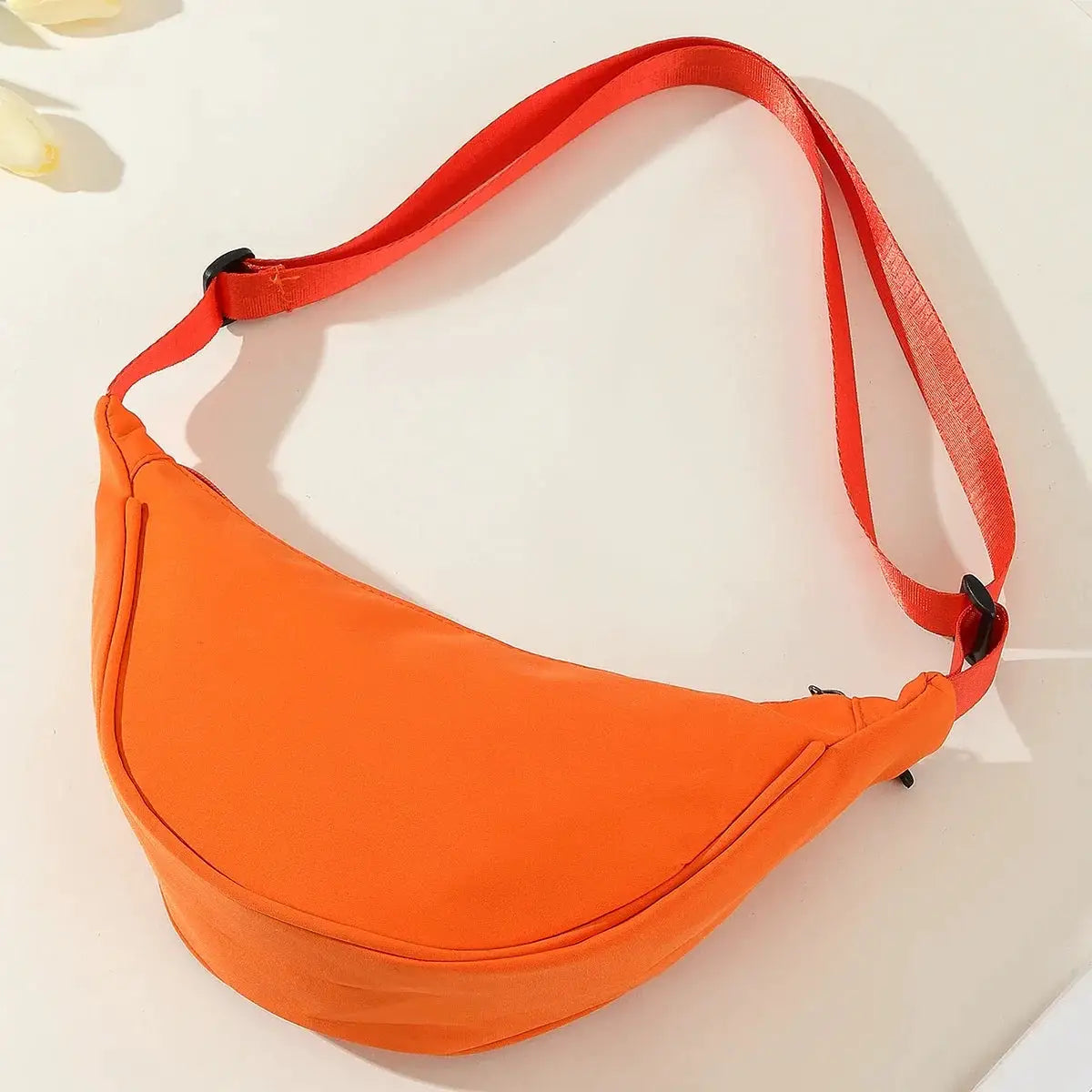 Nylon dumpling bag, lightweight orange crossbody shoulder bag