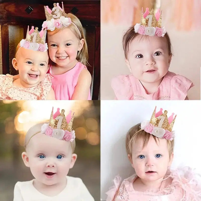 First Birthday Crown Hat For Kids Pink Party Decor Cute Birthday Party Hat For Boys And Girls